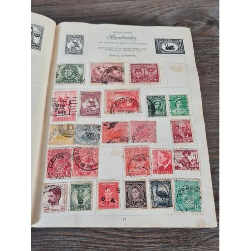 481 - A Royal Mail stamp album containing antique and vintage worldwide stamps