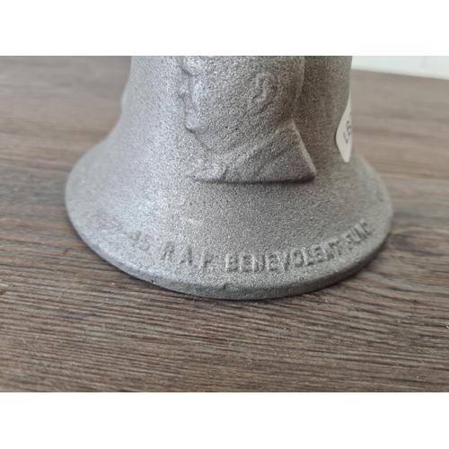 514 - A 1939-45 R.A.F. Benevolent Fund cast metal bell made from a German shot down over Britain - approx.... 