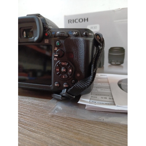 649 - A boxed and cased Ricoh Pentax K-3 II DSLR camera fitted with Pentax-DA L 1:3.5-5.6 18-55mm AL WR le... 