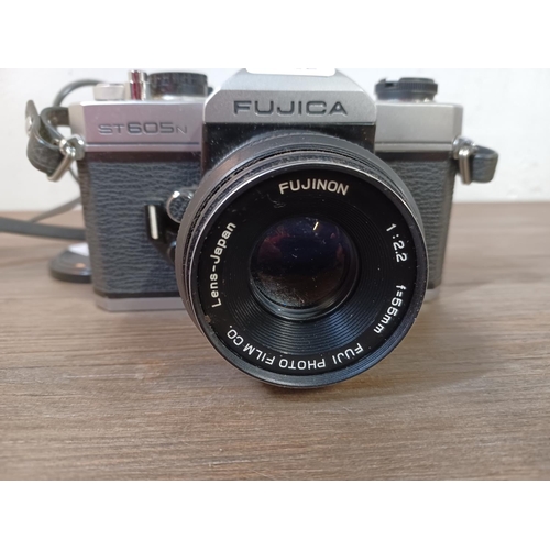 654 - A late 1970s Fujica ST605N 35mm SLR camera fitted with Fujinon f=55mm 1:2.2 lens