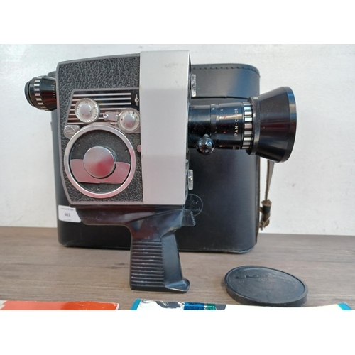 661 - A cased Paillard Bolex P4 Zoom Reflex Automatic 8mm cine film camera with instruction manual