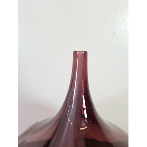 209 - A Mdina purple glass onion vase - approx. 27cm high