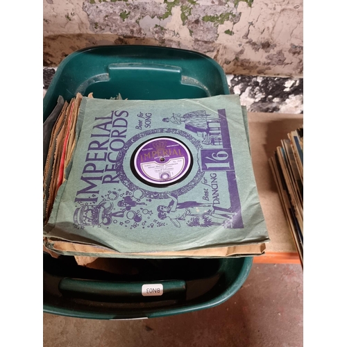 749 - A box containing a collection of shellac records to include Ben Johnson (Sterno), Robert Wilson, Pat... 