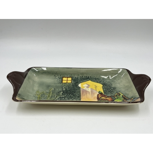 216 - A Royal Doulton D4601 Moorish Gateway twin handled rectangular dish - approx. 27cm x 12cm