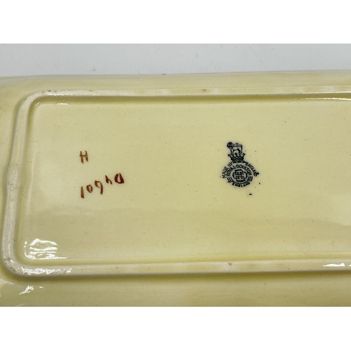 216 - A Royal Doulton D4601 Moorish Gateway twin handled rectangular dish - approx. 27cm x 12cm