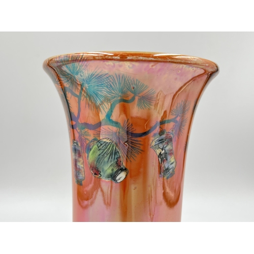 232 - A 1930s Royal Staffordshire Pottery Wilkinson Ltd Chinese lantern orange lustre vase - approx. 20cm ... 