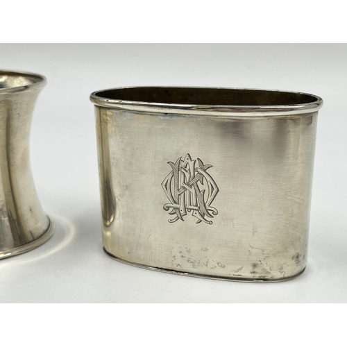 1242 - Two pieces of hallmarked silver, one Victorian Army & Navy Cooperative Society Ltd London hip flask ... 