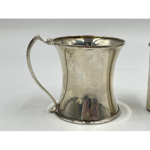 1242 - Two pieces of hallmarked silver, one Victorian Army & Navy Cooperative Society Ltd London hip flask ... 