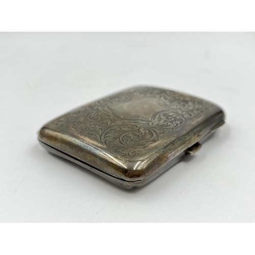 1251 - A George V Robert Chandler hallmarked Birmingham silver cigarette case, dated 1916 - approx. gross w... 