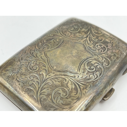 1251 - A George V Robert Chandler hallmarked Birmingham silver cigarette case, dated 1916 - approx. gross w... 