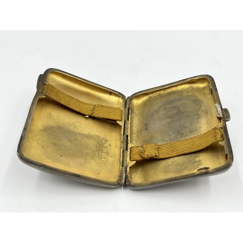 1251 - A George V Robert Chandler hallmarked Birmingham silver cigarette case, dated 1916 - approx. gross w... 