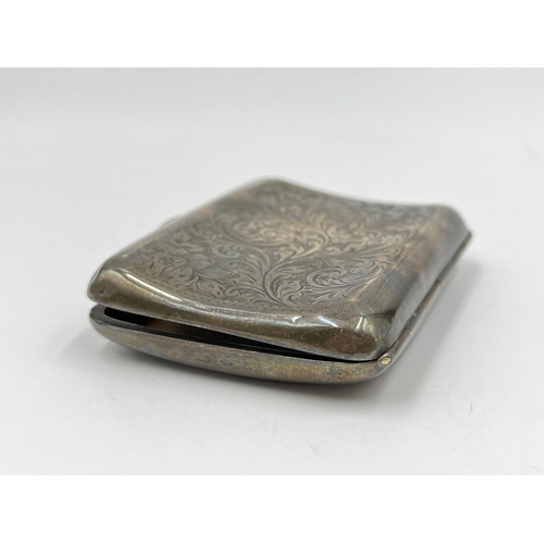 1251 - A George V Robert Chandler hallmarked Birmingham silver cigarette case, dated 1916 - approx. gross w... 