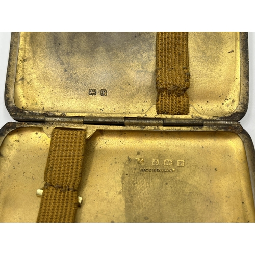 1251 - A George V Robert Chandler hallmarked Birmingham silver cigarette case, dated 1916 - approx. gross w... 