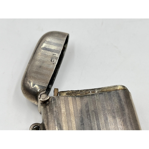 1292 - A George V Joseph Gloster Ltd hallmarked Birmingham silver vesta case, dated 1919 - approx. gross we... 