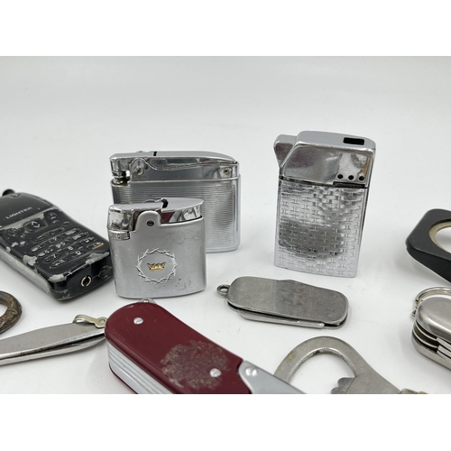 1237 - A collection of pocket knives, bottle openers and cigarette lighters