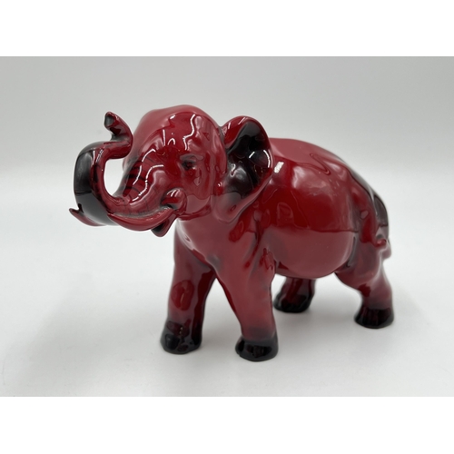 175 - A Royal Doulton Flambé elephant figurine - approx. 11cm high x 16cm long