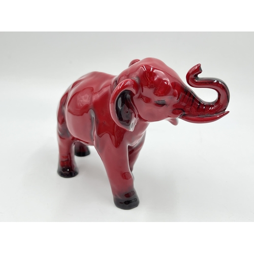 175 - A Royal Doulton Flambé elephant figurine - approx. 11cm high x 16cm long