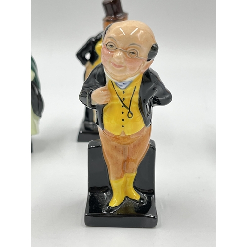 177 - Four Royal Doulton Charles Dickens figurines, Fat Boy, Pickwick, Sairey Gamp and Dick Swiveller