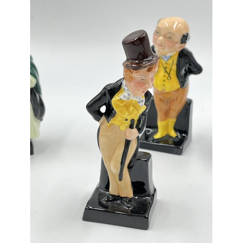 177 - Four Royal Doulton Charles Dickens figurines, Fat Boy, Pickwick, Sairey Gamp and Dick Swiveller