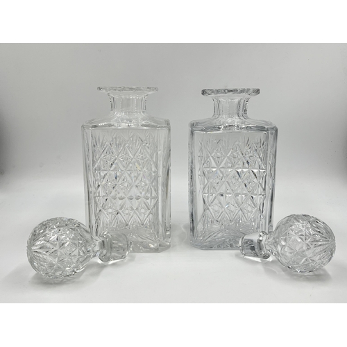 181 - Two Thomas Webb cut crystal decanters - largest approx. 25cm high