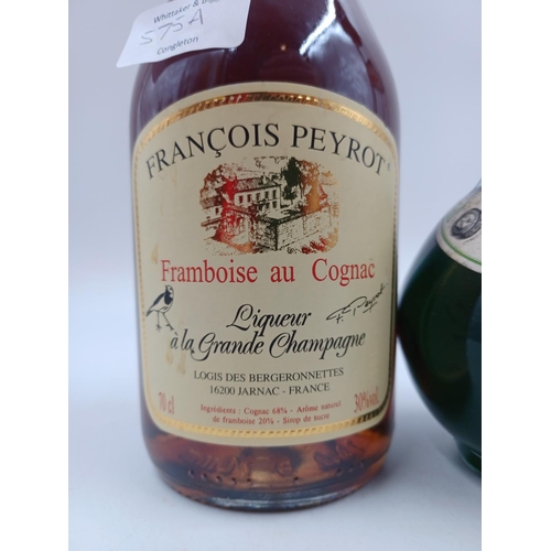 575A - Two bottles of liqueur, one 70cl François Peyrot Framboise au Cognac - bottled at 30% and one Cuseni... 