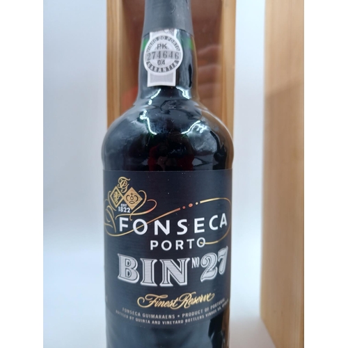 593A - Two boxed 75cl bottles of Port, one Churchill's Crusted  - bottled in 2001 at 19.5% and one Fonseca ... 