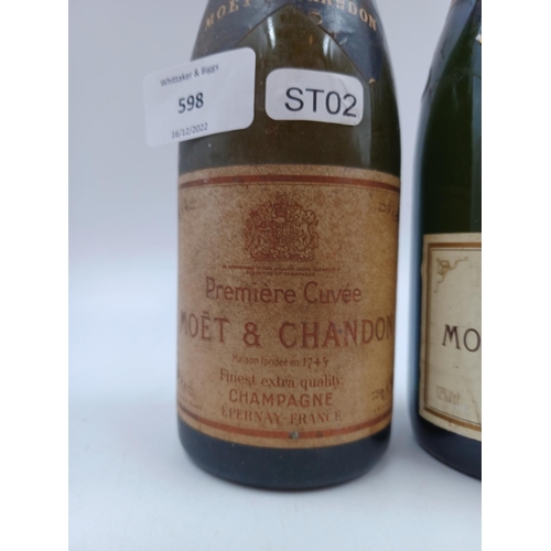 598 - Two half bottles of Moët & Chandon Champagne sparkling wine, one Impérial Brut - bottled at 12% and ... 