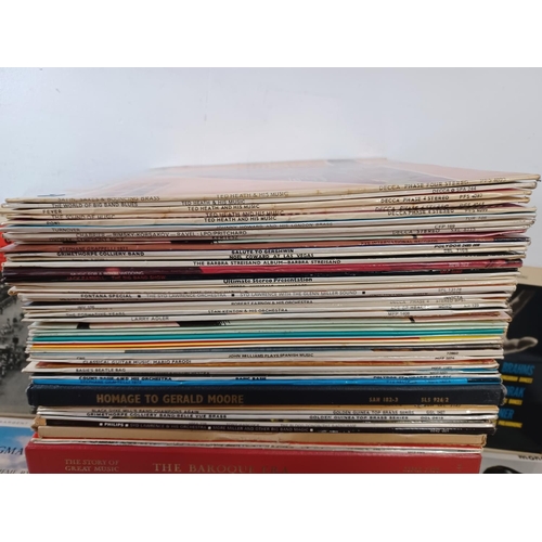 752 - A box containing a collection of LP vinyl records (Bizet LP in office) to include classical and jazz... 