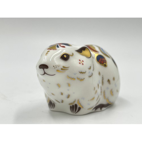 263 - A Royal Crown Derby Bank Vole paperweight with gold stopper