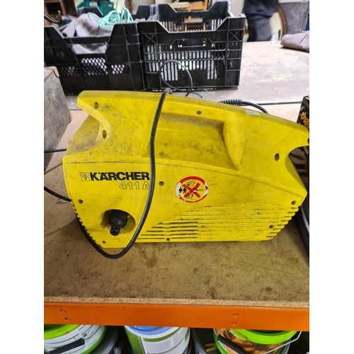 871 - Two items, one boxed Challenge car polisher and one Karcher 411A pressure washer