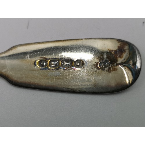 1251A - Eight pieces of hallmarked silver to include one Victorian John Le Gallais spoon dated 1850, pair of... 