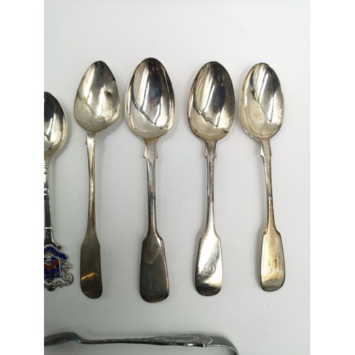 1251A - Eight pieces of hallmarked silver to include one Victorian John Le Gallais spoon dated 1850, pair of... 