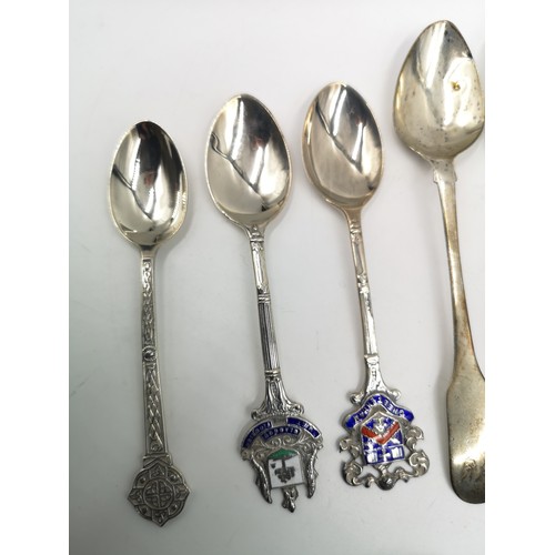 1251A - Eight pieces of hallmarked silver to include one Victorian John Le Gallais spoon dated 1850, pair of... 