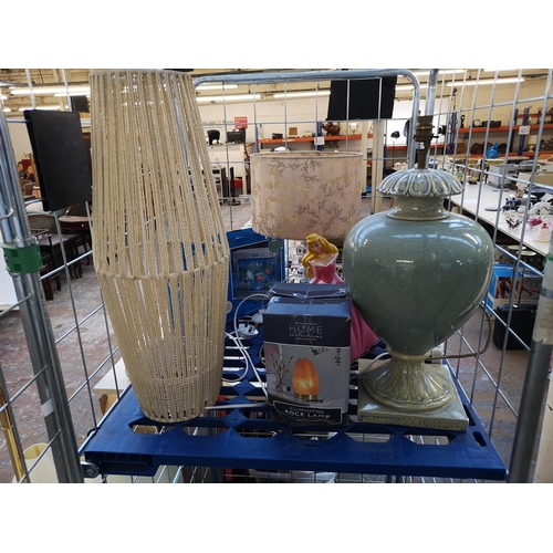 973 - A large quantity of table lamps (cage not included)