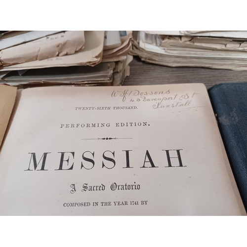 763 - A collection of vintage and antique sheet music to include Handel's Messiah (Weber Edition) hardback... 