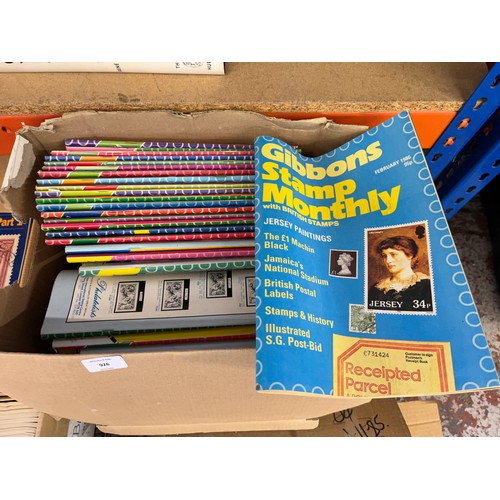 926 - Eight boxes containing a large collection of Gibbons Stamp Monthly magazines