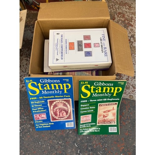 926 - Eight boxes containing a large collection of Gibbons Stamp Monthly magazines