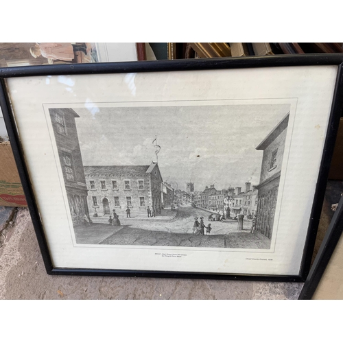 950 - Three boxes containing a large quantity of framed pictures and prints to include L.S Lowry, watercol... 