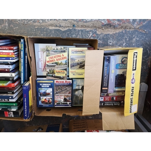 978 - Five boxes containing railway related books and VHS tapes