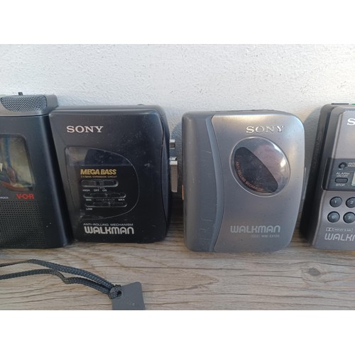 700 - Six Sony Walkman personal stereos to include TCS-580V cassette player/recorder, WM-FX43 radio/casset... 