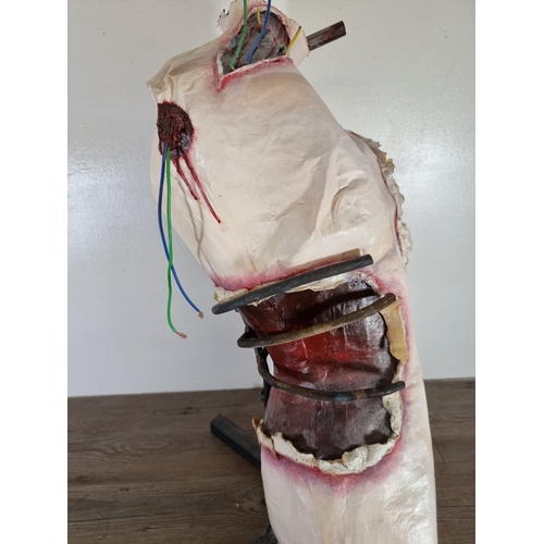 513 - A papier-mâché anatomical sculpture - approx. 73cm high