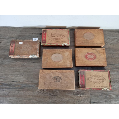 530 - Seven vintage wooden cigar boxes