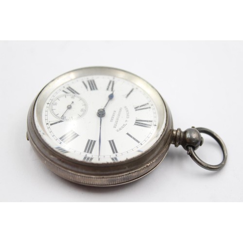 1151 - A Kendal & Dent .800 silver cased open face key wind pocket watch - approx. gross weight 87 grams