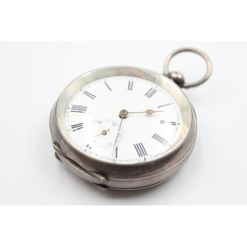 1155 - An early 20th century .925 silver cased open face key wind pocket watch - approx. gross weight 120 g... 