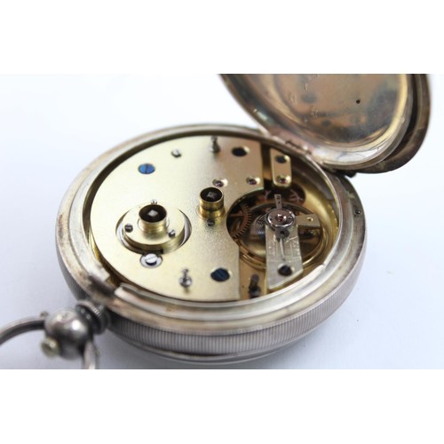 1155 - An early 20th century .925 silver cased open face key wind pocket watch - approx. gross weight 120 g... 