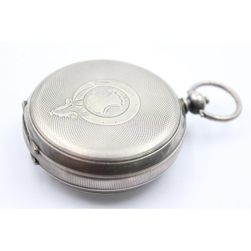 1155 - An early 20th century .925 silver cased open face key wind pocket watch - approx. gross weight 120 g... 