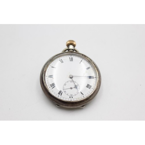 1156 - A .925 silver cased open face hand wind pocket watch - approx. gross weight 69 grams