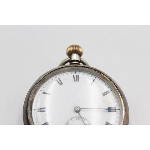 1156 - A .925 silver cased open face hand wind pocket watch - approx. gross weight 69 grams