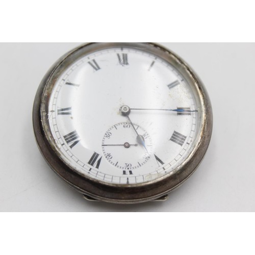 1156 - A .925 silver cased open face hand wind pocket watch - approx. gross weight 69 grams