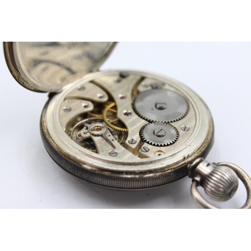 1157 - A vintage Record Watch Co. Dreadnought Harris Stone Leeds .925 silver cased open face hand wind pock... 